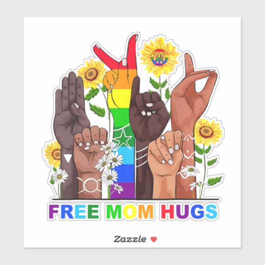 Free Ma Hugs Rainbow Sticker (Vel)