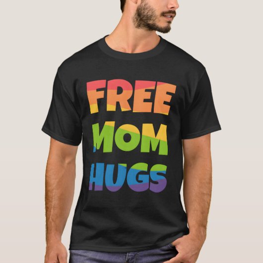Free Ma Hugs Rainbow T-shirt (Voorkant)