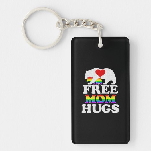 Free Ma Hugs t Women Lgbt Pride Mama Beer Sleutelhanger (Voorkant)