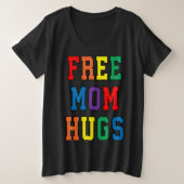 Free Ma Hugs V-Neck Grote Maat T-shirt (Design voorkant)