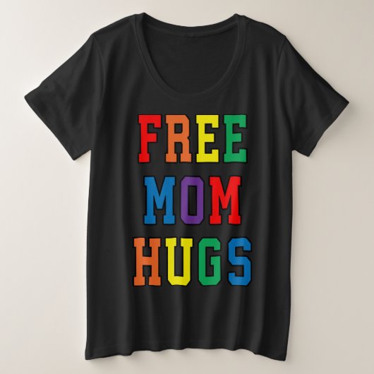 Free Ma Hugs V-Neck Grote Maat T-shirt (Design voorkant)
