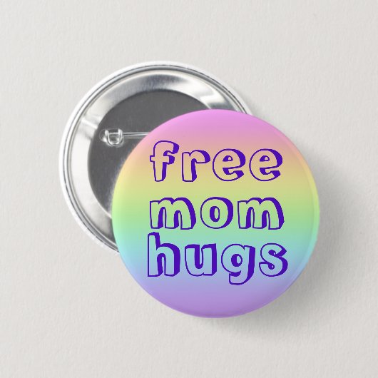 Free Mam Hugs Rainbow Pin-on Button (Voorkant /achterkant)