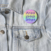 Free Mam Hugs Rainbow Pin-on Button (In situ)