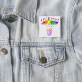 Free Mam Hugs Vierkante Button 5,1 Cm (In situ)