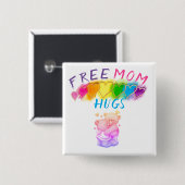 Free Mam Hugs Vierkante Button 5,1 Cm (Voorkant /achterkant)