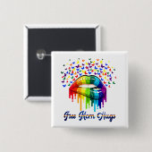 Free Mam Hugs Vierkante Button 5,1 Cm (Voorkant /achterkant)