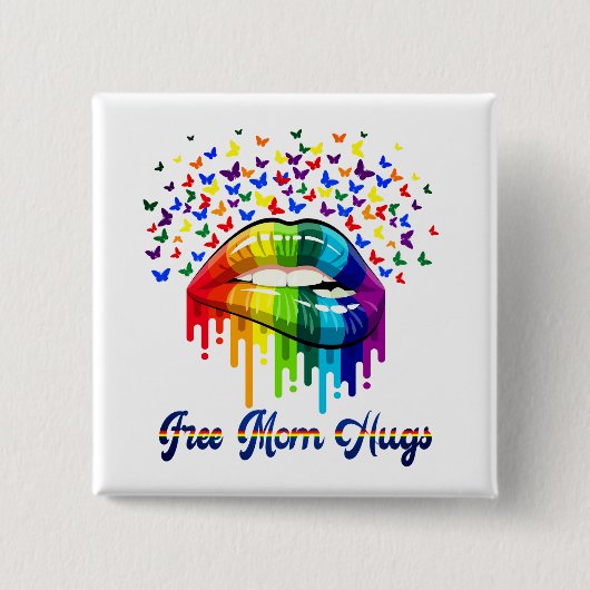 Free Mam Hugs Vierkante Button 5,1 Cm (Voorkant)