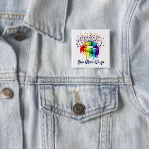 Free Mam Hugs Vierkante Button 5,1 Cm