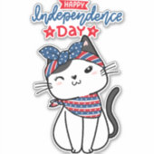 Free Merica Happy 4th van juli Sticker (Voorkant)