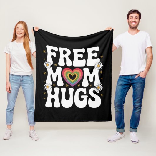 Free Mom Hug Transgender Lesbische Homo LGBT Pride Fleece Deken (In situ)