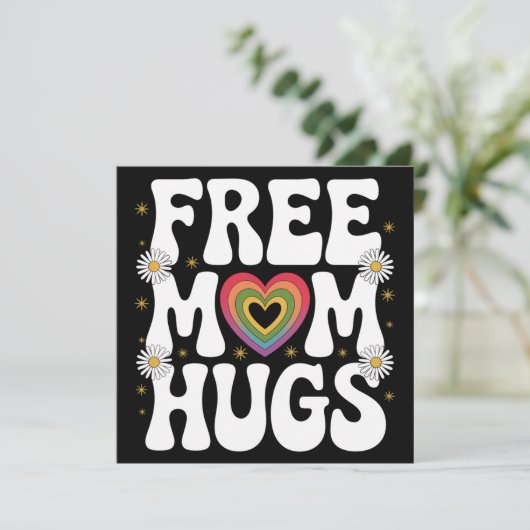 Free Mom Hug Transgender Lesbische Homo LGBT Pride Kaart (Staand voorkant)