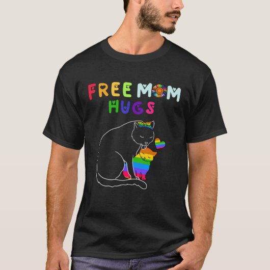 Free Mom Hugs Cat LGBT T-shirt (Voorkant)