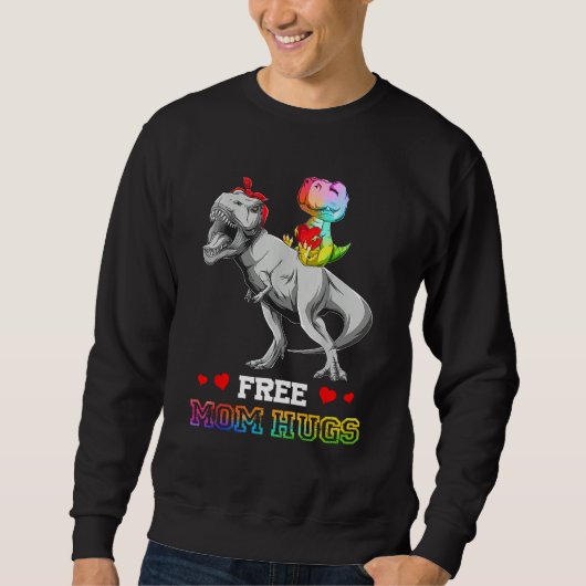 Free Mom Hugs Dinosaurus LGBT LGBTQ Pride Month Mo Trui (Voorkant)