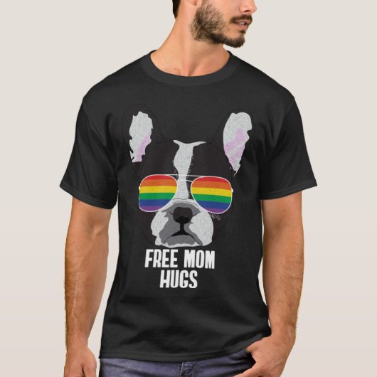 Free Mom Hugs  Dog Gay Pride T-shirt (Voorkant)