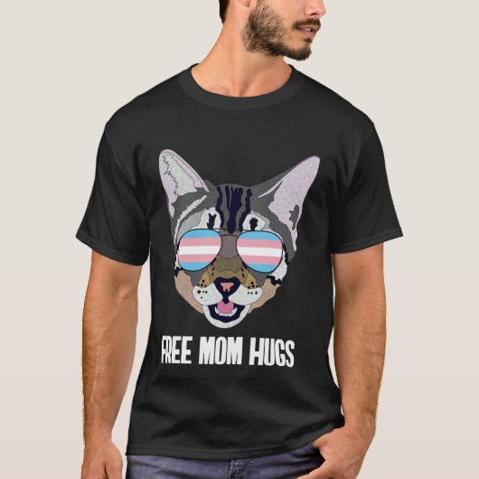Free Mom Hugs Funny Cat Trans Pride T-shirt (Voorkant)