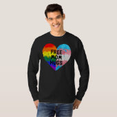 Free Mom Hugs Gay Pride Transgender Rainbow Flag T-shirt (Voorkant volledig)