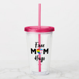 Free Mom Hugs II - Regenboog Gay Trans Pride Acryl Drinkbeker