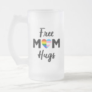 Free Mom Hugs II - Regenboog Gay Trans Pride Matglas Bierpul