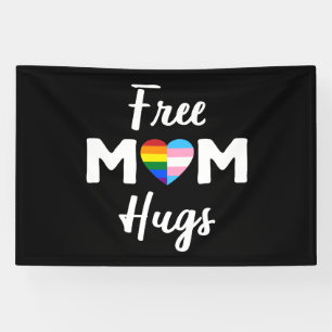 Free Mom Hugs II - Regenboog Gay Trans Pride Spandoek