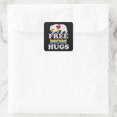 Free Mom Hugs LGBT Pride Mama Bear Vierkante Sticker (Tas)