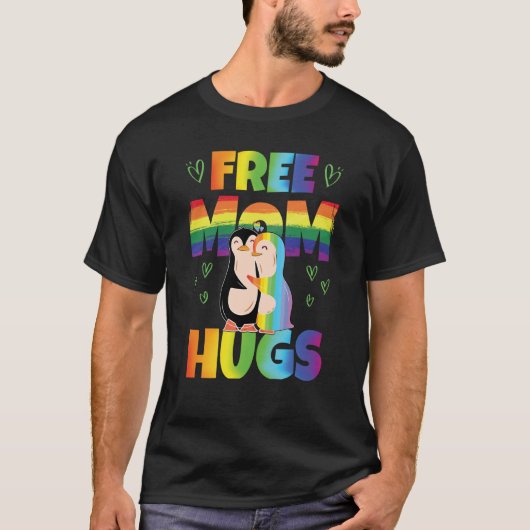Free Mom Hugs Pride Month Pride Parade Rainbow T-shirt (Voorkant)