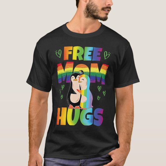 Free Mom Hugs Pride Month Pride Parade Rainbow T-shirt (Voorkant)