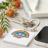 Free Mom Hugs Rainbow Heart LGBT Flag LGBT Pride M Sleutelhanger (Voorkant Rechts)