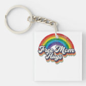 Free Mom Hugs Rainbow Heart LGBT Flag LGBT Pride M Sleutelhanger (voorkant)