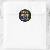 Free Mom Hugs Rainbow Heart LGBT Pride Month Ronde Sticker (Tas)