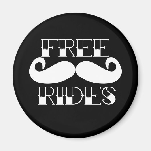 Free Mustache Rides Magneet (Voorkant)
