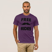 Free Mustache Rides T-shirt (Voorkant volledig)