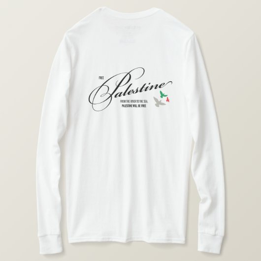 Free Palestine' Advocacy T-shirt (Design achterkant)