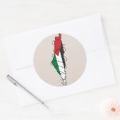 Free Palestine Barbed Wire Kaart Palestijnse Vrijh Ronde Sticker (Envelop)