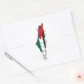 Free Palestine Barbed Wire Kaart Palestijnse Vrijh Ronde Sticker (Envelop)