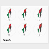 Free Palestine Barbed Wire Kaart Palestijnse Vrijh Ronde Sticker (Vel)