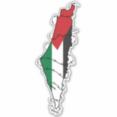 Free Palestine Barbed Wire Kaart Palestijnse Vrijh Sticker (Voorkant)