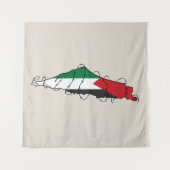 Free Palestine Barbed Wire Kaart Palestijnse Vrijh Wandkleed (Voorkant (horizontaal))