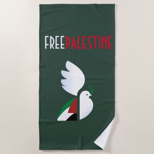 Free Palestine Beach Handdoek – Pro-Palestine Vlag (Voorkant)