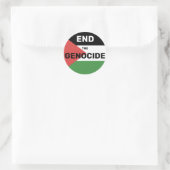 FREE PALESTINE BEËINDIG DE GENOCIDE VLAG ROOD GROE RONDE STICKER (Tas)