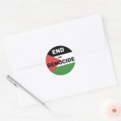 FREE PALESTINE BEËINDIG DE GENOCIDE VLAG ROOD GROE RONDE STICKER (Envelop)