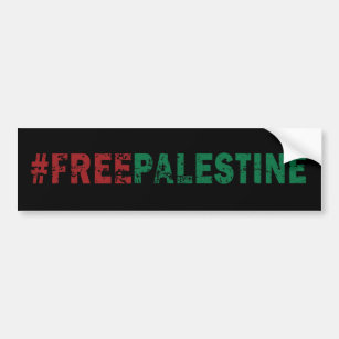 Free Palestine Black Bumpersticker