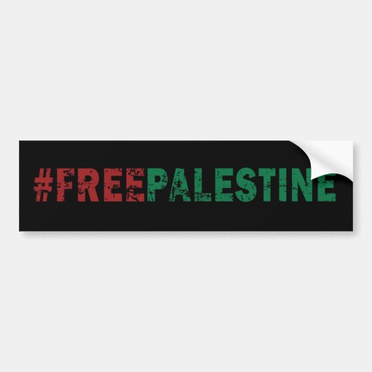 Free Palestine Black Bumpersticker (Voorkant)