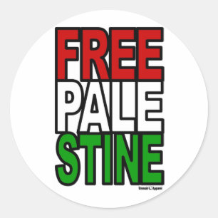 Free Palestine Block Ronde Sticker
