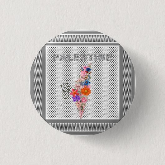 Free Palestine Button Elegant palestine Pin (Voorkant)