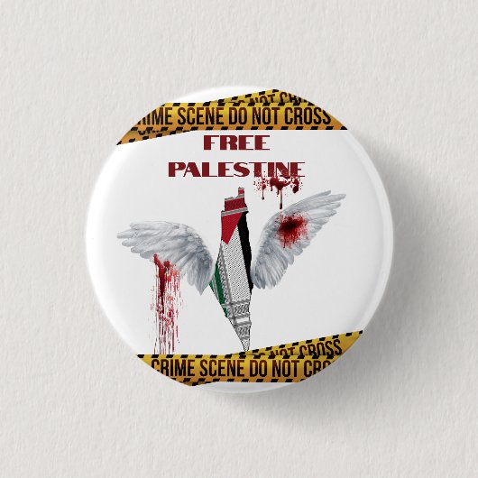 Free Palestine Button - Palestine Genocide Pin (Voorkant)