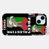 Free Palestine Dove Heart Peace Sign Black Case-Mate iPhone Case (Achterkant (horizontaal))