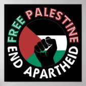 Free Palestine End Apartheid Palestine Flag Poster (Voorkant)