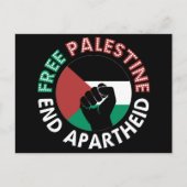 Free Palestine End Apartheidsvlag Fist Black Briefkaart (Voorkant)