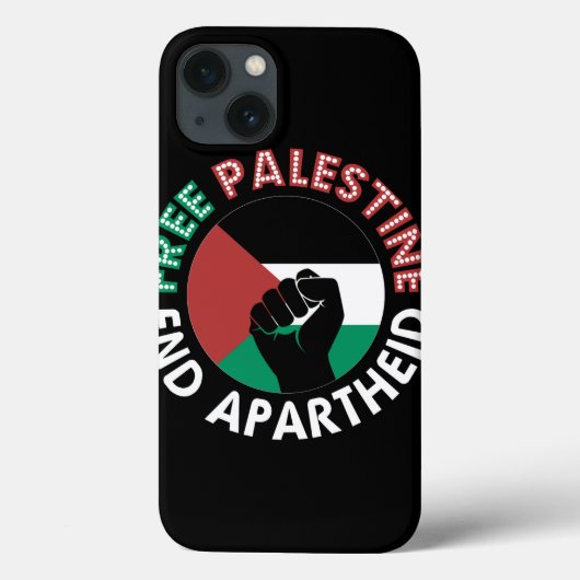 Free Palestine End Apartheidsvlag Fist Black Case-Mate iPhone Case (Achterkant)