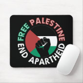 Free Palestine End Apartheidsvlag Fist Black Muismat (Met muis)